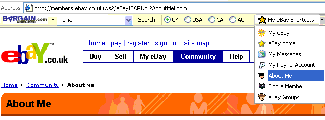 Screenshot of Bestwebauctions misspelt eBay Toolbar 1.1